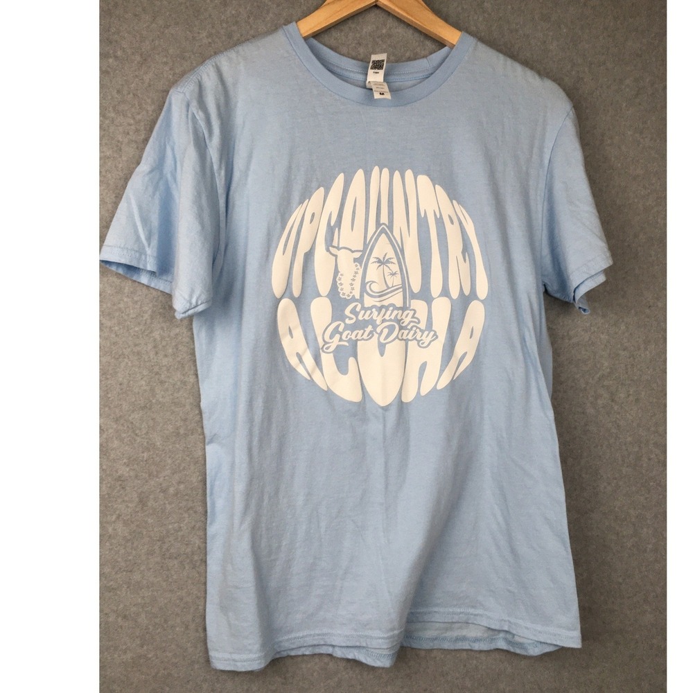 Epic Upcountry Aloha T-Shirt T Shirt Light Blue Mens Medium 100% Cotton